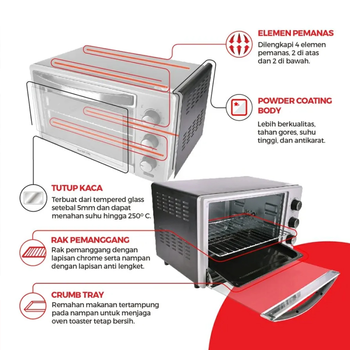 Maspion Oven Toaster 25 Liter - MOT2502BS